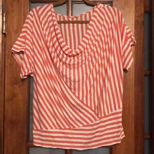 Calvin Klein orange and white striped top